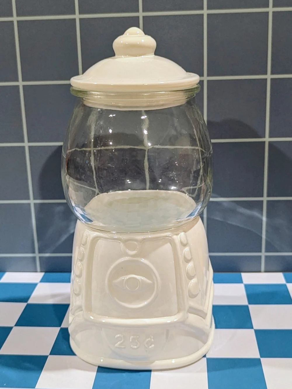 Target Cream Ceramic & Glass Gumball Candy Jar